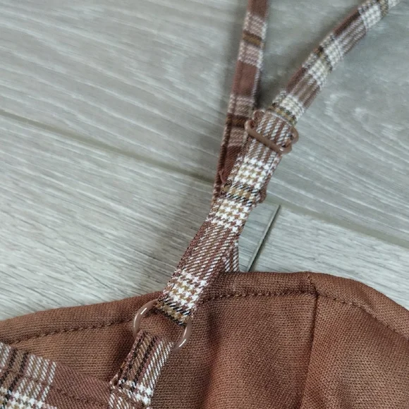 H&M Brown Plaid Camisole Top - Picture 8 of 16